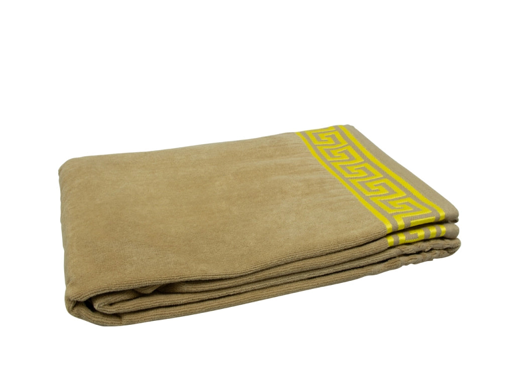 Telo Mare Jacquard Spugna Asciugamano Spiaggia Disegno New Cameo - Telo Mare - Beige