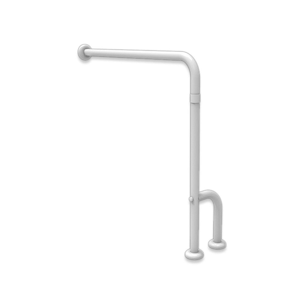 Maniglione barra a parete e pavimento con rinforzo universale cm 80x80 bianco