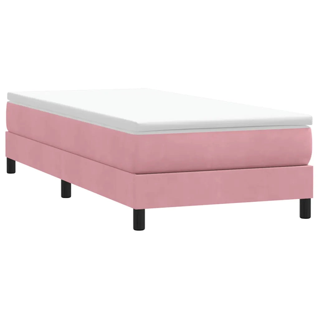 Letto a Molle senza Materasso Rosa 90x220 cm Velluto 3315860