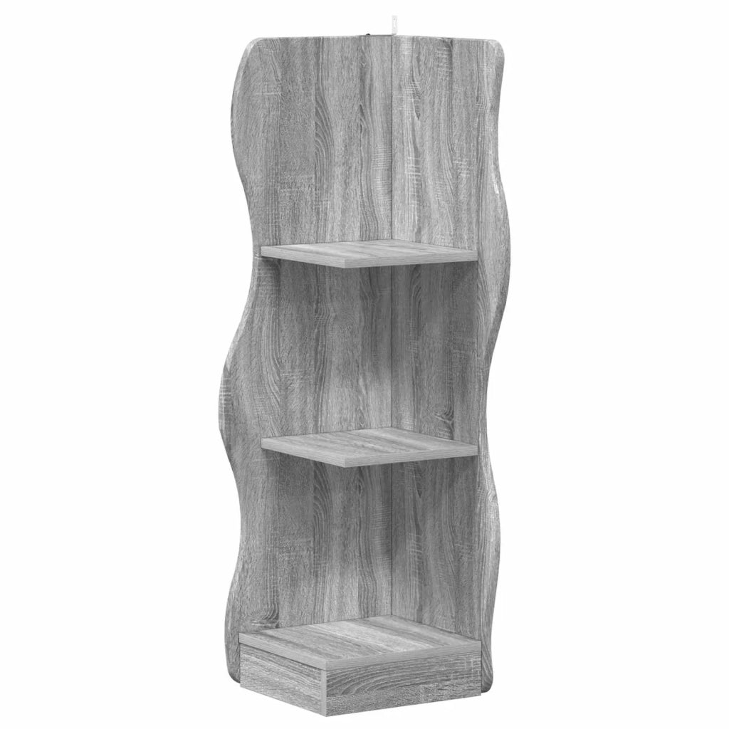 Mensola angolare con lo scaffale Grigio Sonoma 34 x 33 x 102 cm 899942