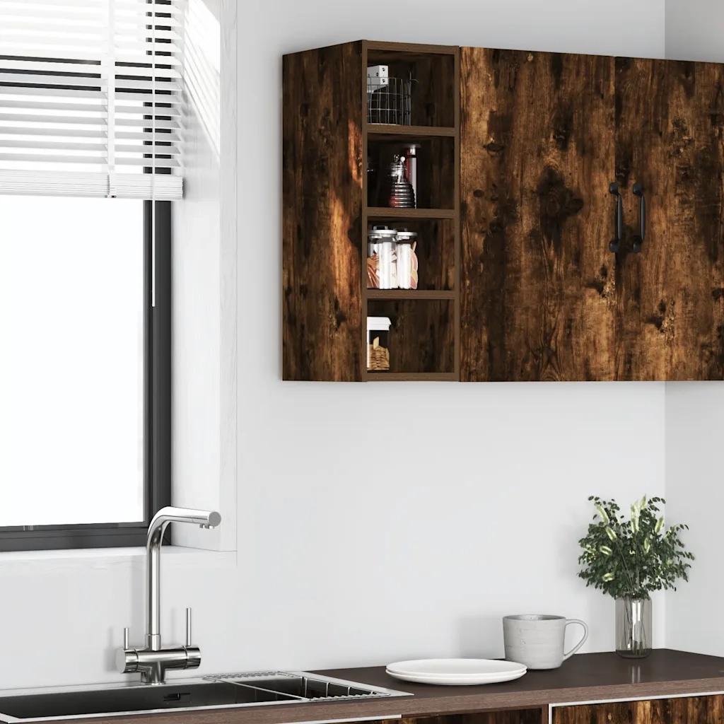 vidaXL Mobile Pensile “Riga” Rovere Fumo 20x29,5x60 cm