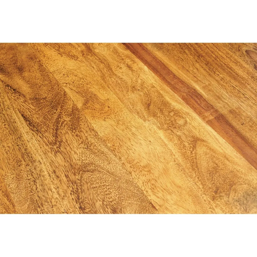 Tavolino basso GRADI 60 cm in legno massiccio di Sheesham e metallo – Tavolino basso quadrato industriale con nicchia