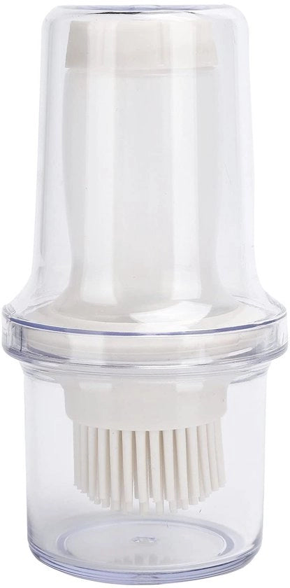 Dispensatore di olio con spazzola in silicone - Bottiglia con coperchio - Spazzola densa per polvere - Attrezzo da cucina per barbecue - 13x6cm - Materiale ABS sicuro