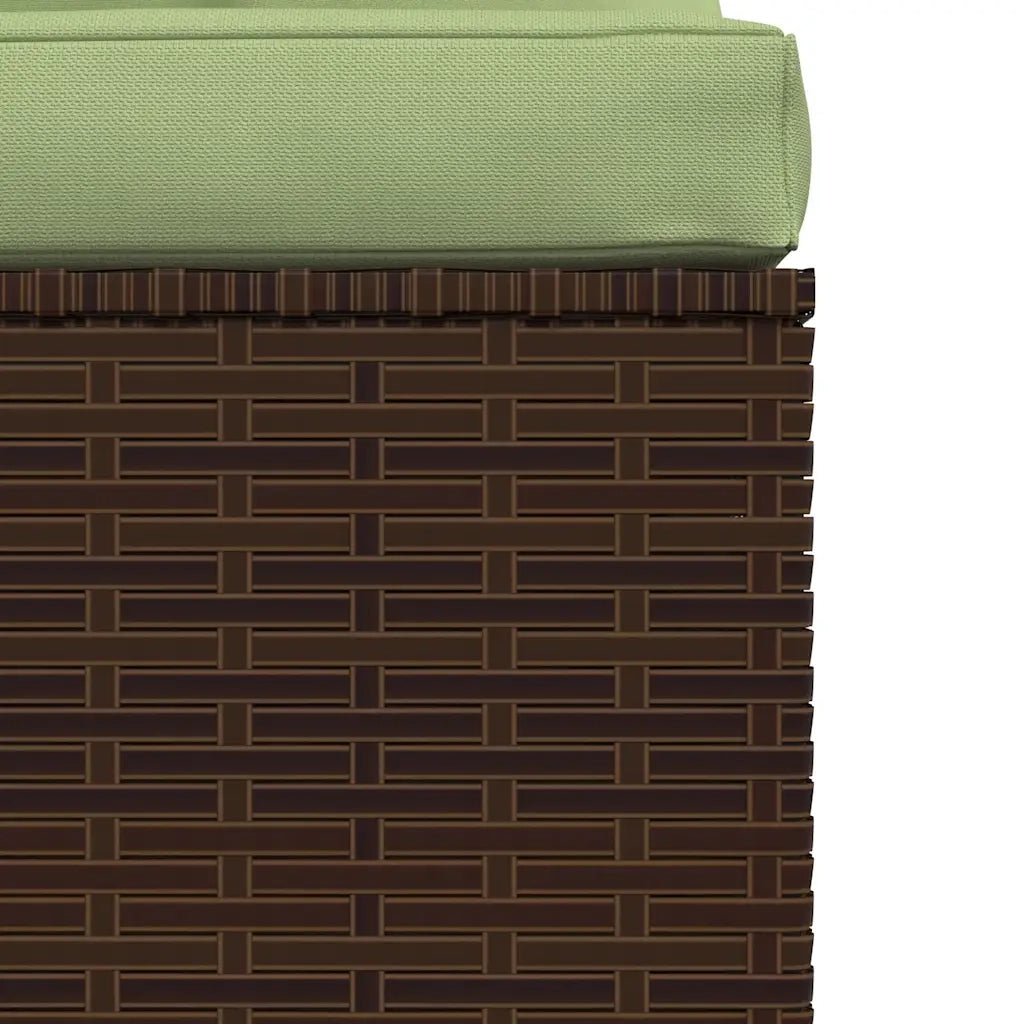 Divano Centrale da Giardino con Cuscini in Polyrattan Marrone 317559