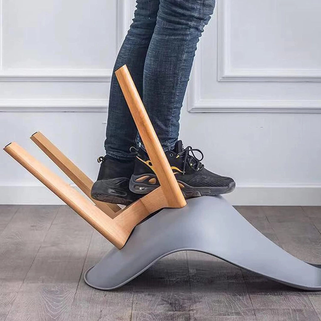 GrandCA HOME Set di Mobili, Tavolo da Pranzo Rotondo e 4 Sedie da Pranzo, Piano Resistente, Sedile Imbottito, Gambe in Legno di Faggio, Grigio