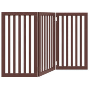 Cancello Cani Pieghevole 3 Pannelli Marrone 150cm Legno Pioppo CFW8734079