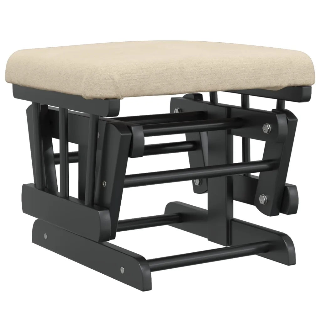 Poltrona | Sedia Relax Glider con Sgabello Bianco Crema in Tessuto