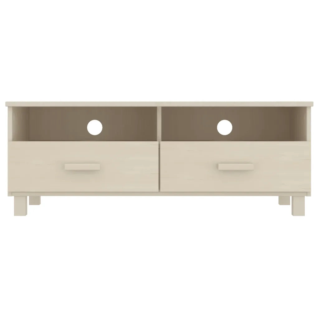 Mobile TV-Credenza TV-Console TV HAMAR ambra 106x40x40 cm in Legno Massello di Pino