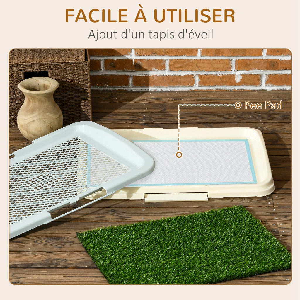 Toilette per cani con tappeto erba sintetica e griglia ¨C Zephmum ¨C 46.5x34 cm
