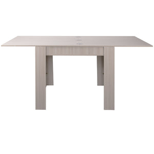 Tavolo da Pranzo Quadrato Allungabile 90x90 in Legno Tortora Apertura a Libro