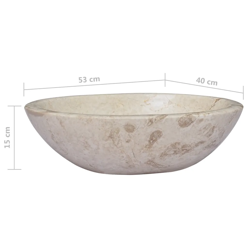 Lavandino-Lavello Crema 53x40x15 cm in Marmo