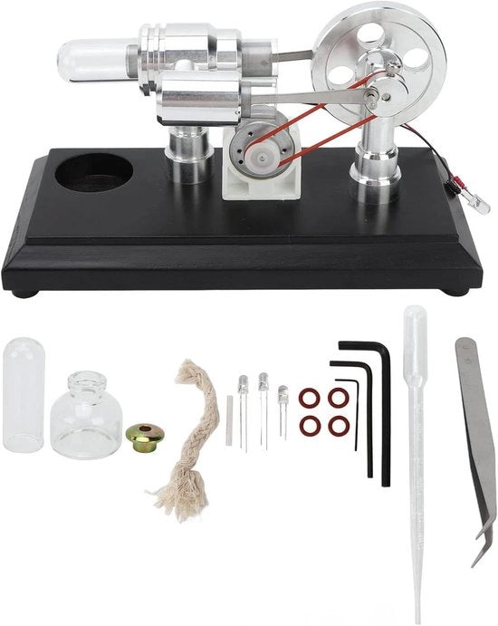 Kit motore Stirling con luce LED per esperimento scientifico - Set di educazione alla fisica - Modello motore a vapore caldo 

Specifica tecnica: 
- Modello: 
- Codice prodotto: 
- Numero modello: