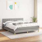 Giroletto a Molle con Materasso Grigio Chiaro180x200 cm Tessutocod mxl 123516