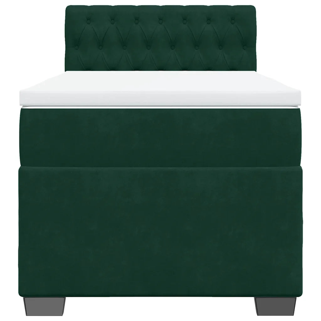 Giroletto a Molle con Materasso Verde Scuro 90x200 cm Velluto 3286219