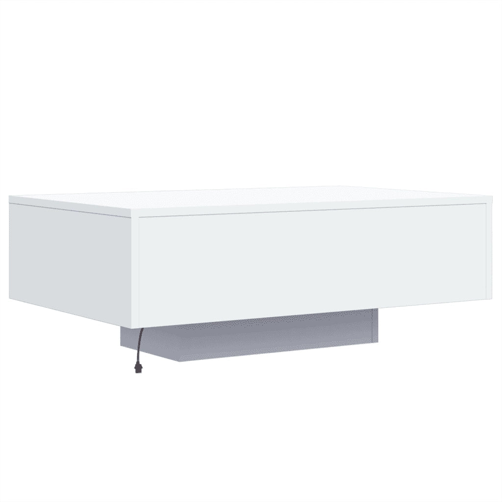 Tavolino da salotto | Tavolino da caff¨¨ | Tavolino da Soggiorno con Luci LED Bianco 85x55x31 cm