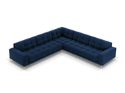 Cosmopolitan Design - Divano angolare reversibile "Bali" 6 posti in velluto blu reale 
