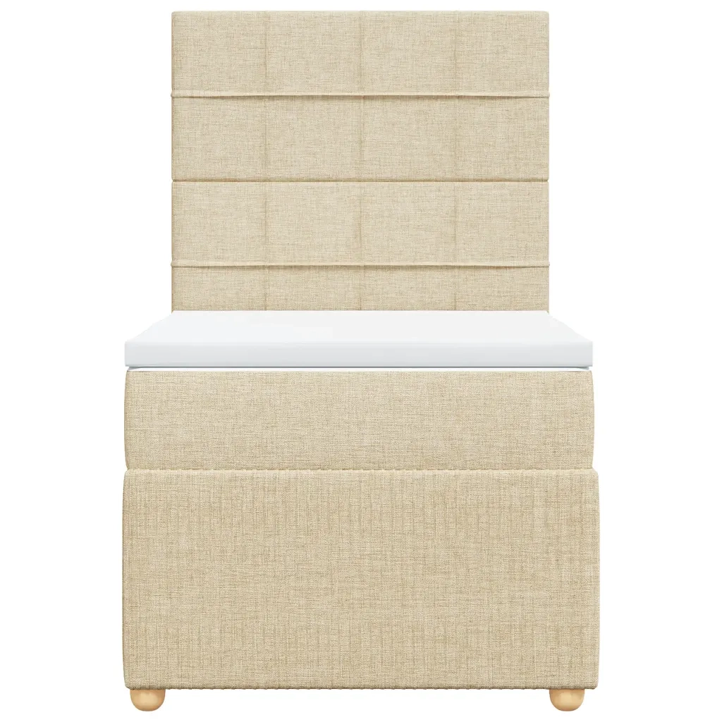 Giroletto a Molle con Materasso Crema 100x200 cm in Tessuto