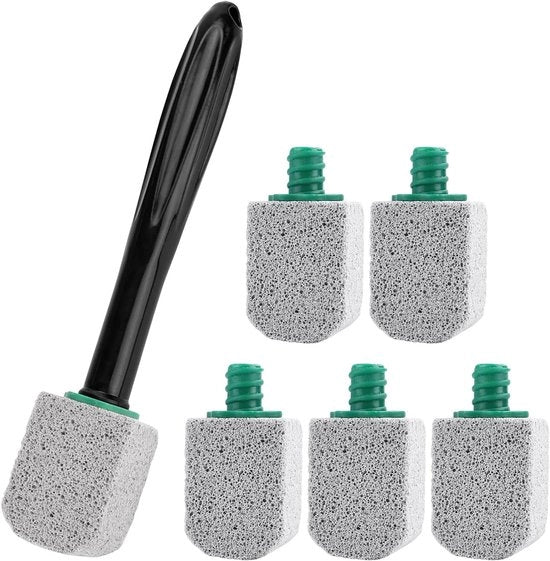 Puimsteen naturale per WC con maniglia - cura e protezione dei piedi - puimsteen ipoallergenico per WC - pulizia bagno - rimuove eelt - vasca per i piedi - 5 pezzi