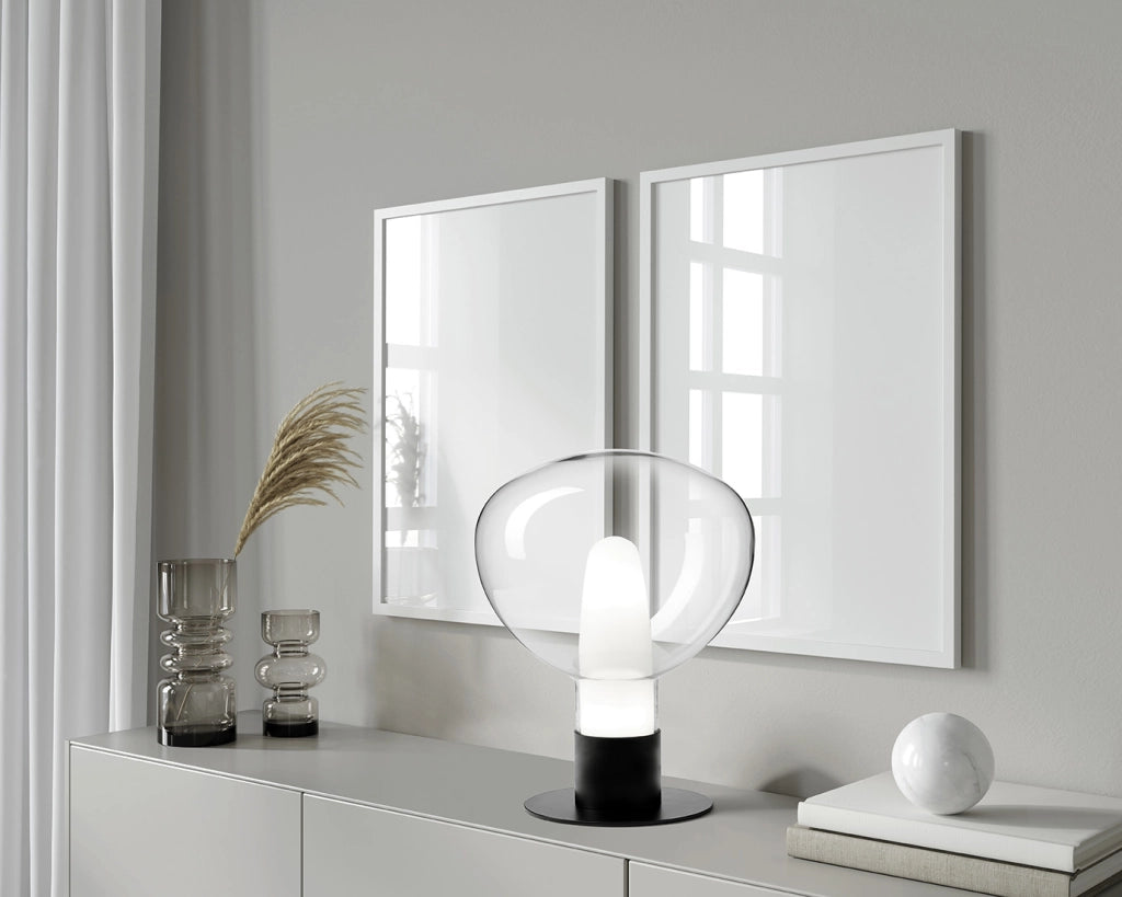 CHOBIN LAMPADA DA TAVOLO 2 LUCI IN METALLO NERO  ATTACCO G9 DIMMER SUL CAVO
