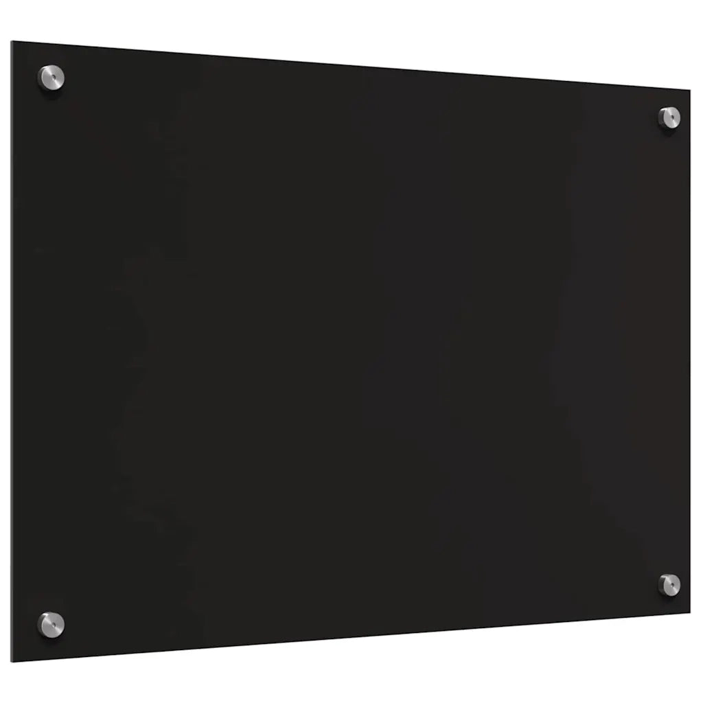 Rivestimento da Cucina 2 pz-Set di 2 Paraschizzi per Cucina Nero 70 x 50 cm vetro temperato