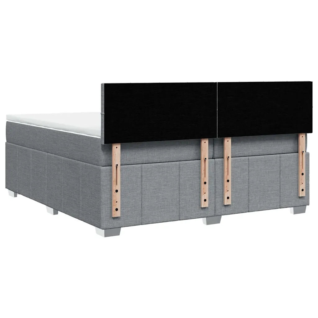 Giroletto a Molle con Materasso Grigio Chiaro 200x200cm Tessuto