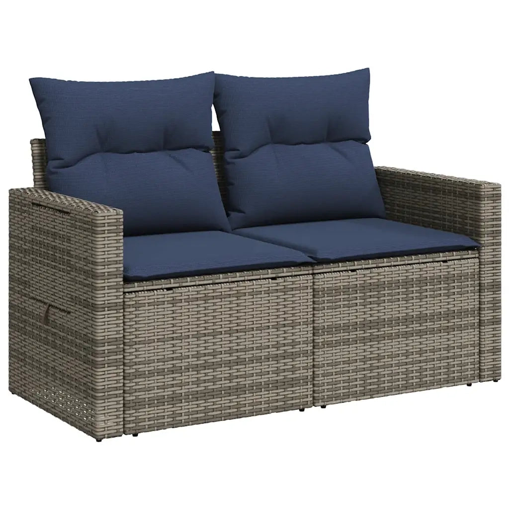 Set Divani da Giardino 7 pz con Cuscini Grigio in Polyrattan 3267301