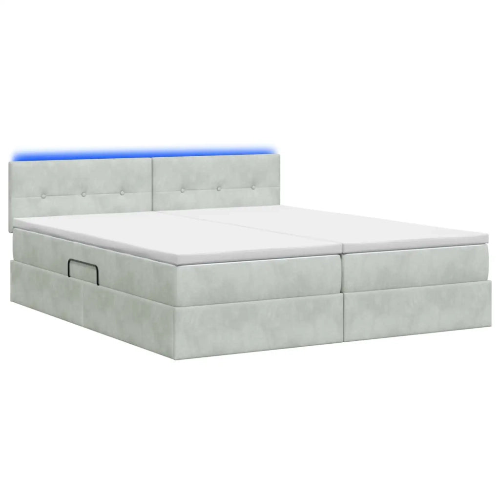 Letto con contenitore LED e materasso Grigio Chiaro 3459384
