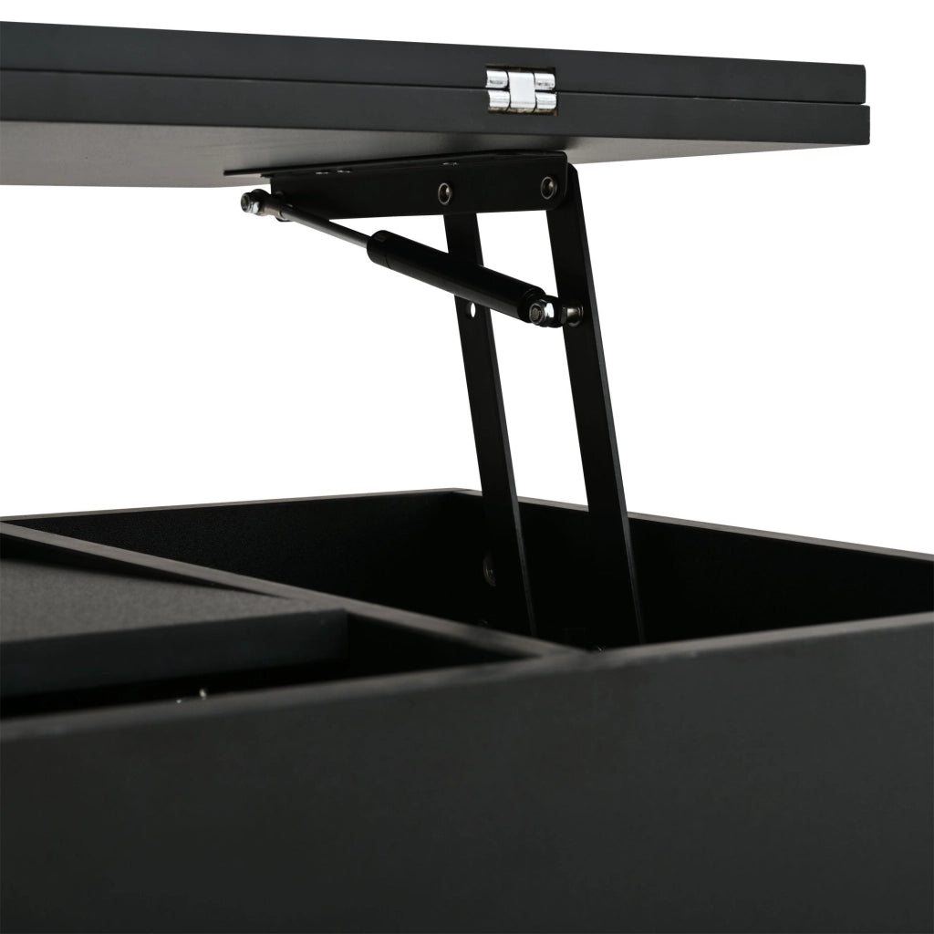 Tavolino regolabile in altezza, con presa di corrente e luci a LED, 100x50x51,5 cm, nero