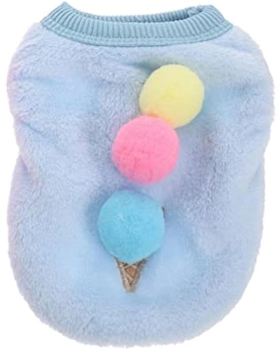 Abbigliamento per cani in flanella con cappuccio per gatti, vestito per cuccioli di cane in blu, abbigliamento per gatti in flanella con cappuccio per cuccioli di cane.
