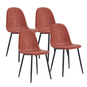 Set 4 Sedie 43x42x86 cm in Similpelle Bella Marrone