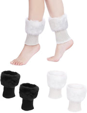 2 Paia di Calze di Piuma Calda - Calze Corti Singole - Antiscivolo - Casual - Molli e Comfortevoli - Maniche di Stivale