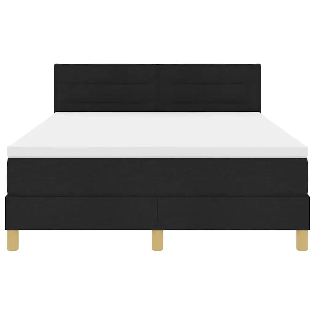 Letto a Sorgente LED con strisce LED Nero 140 x 190 cm Tessuto 3342361