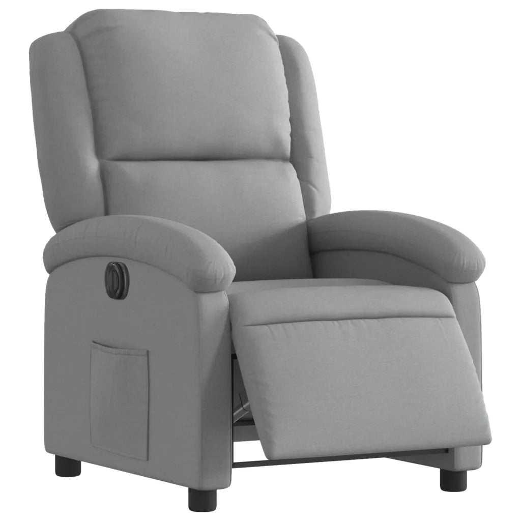 Poltrona Elettrica Reclinabile-Divano Sedia Grigio Chiaro in Tessuto 537784