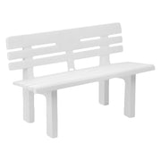 Panchina da esterno Alim, Panca monoblocco da giardino, Panchina outdoor, 100% Made in Italy, 110x52h71 cm, Bianco