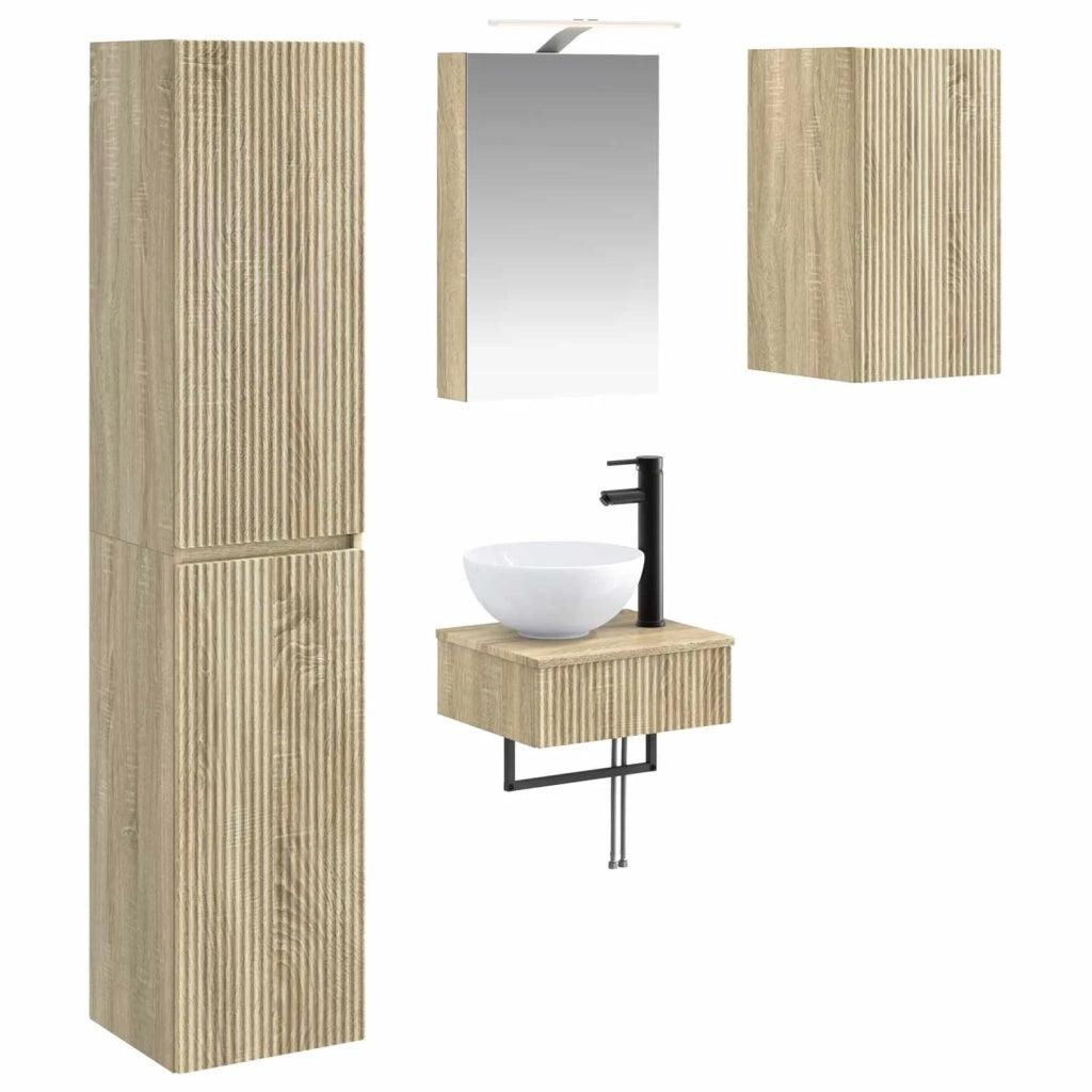 Set di mobili per il bagno 5 pcs Rovere Sonoma 3407241
