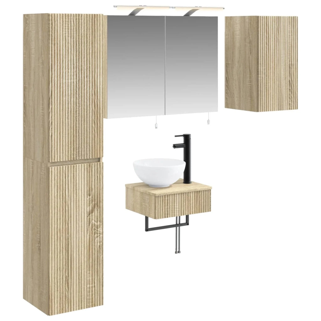 Set di mobili per il bagno 5 pcs Rovere Sonoma 3407241