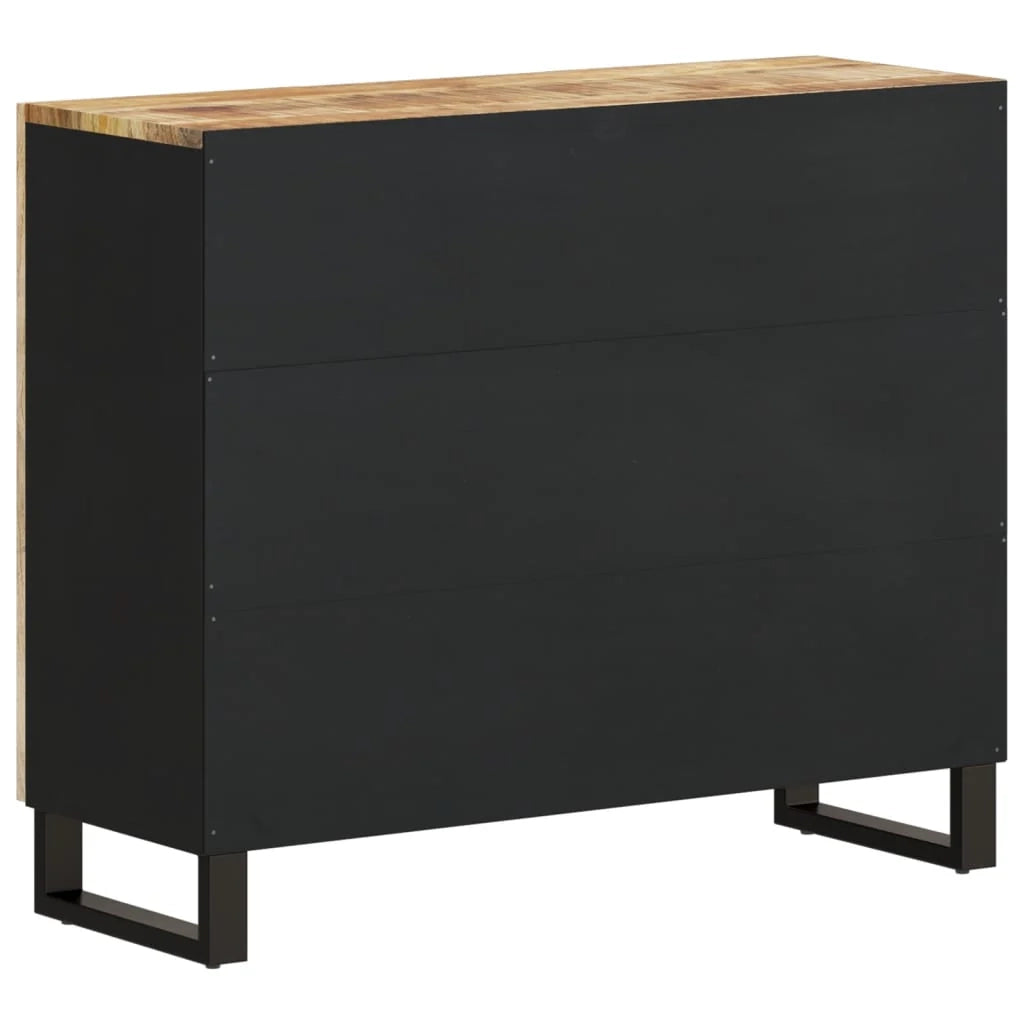 Credenza cassettiera mobile contenitore organizer cucina soggiorno soggiorno con 2 ante 90 x 33 x 75 cm legno massello di mango marrone 02_0029730