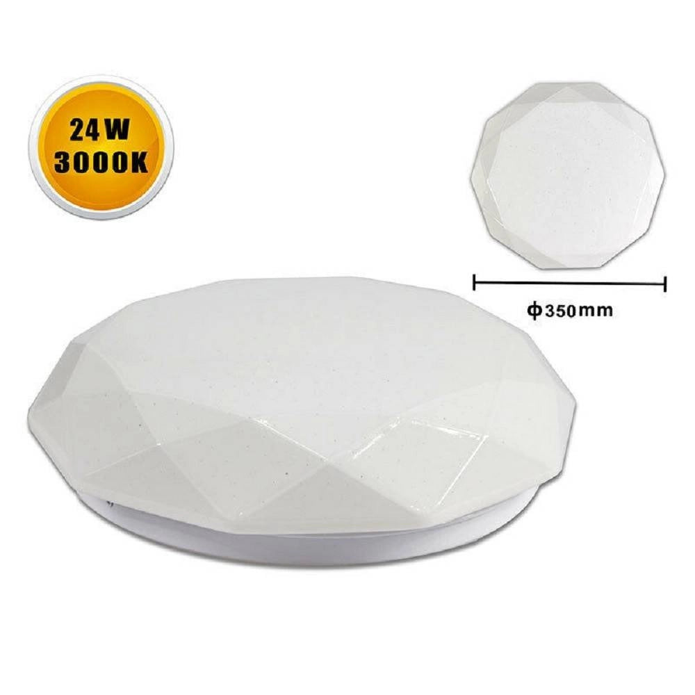 Trade Shop - Plafoniera Soffitto Lavorata 24 Watt 48led Moderno Luce 3000k 4000k 6500k C-0 -