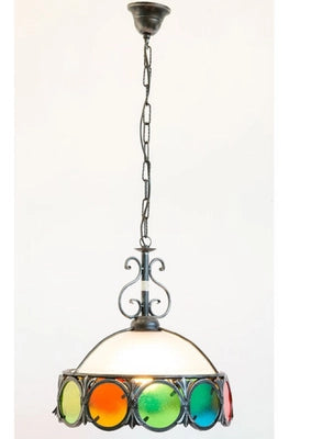 LAMPADE LINEA COLORI LAMPADARIO A SOSPENSIONE  34 CON CUPOLA IN VETRO