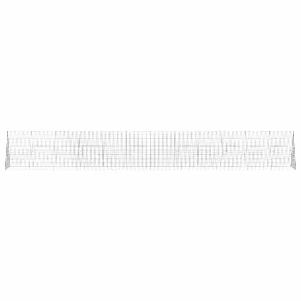 Gabbia per Conigli Argento 215 x 100 x 85 cm Acciaio zincato