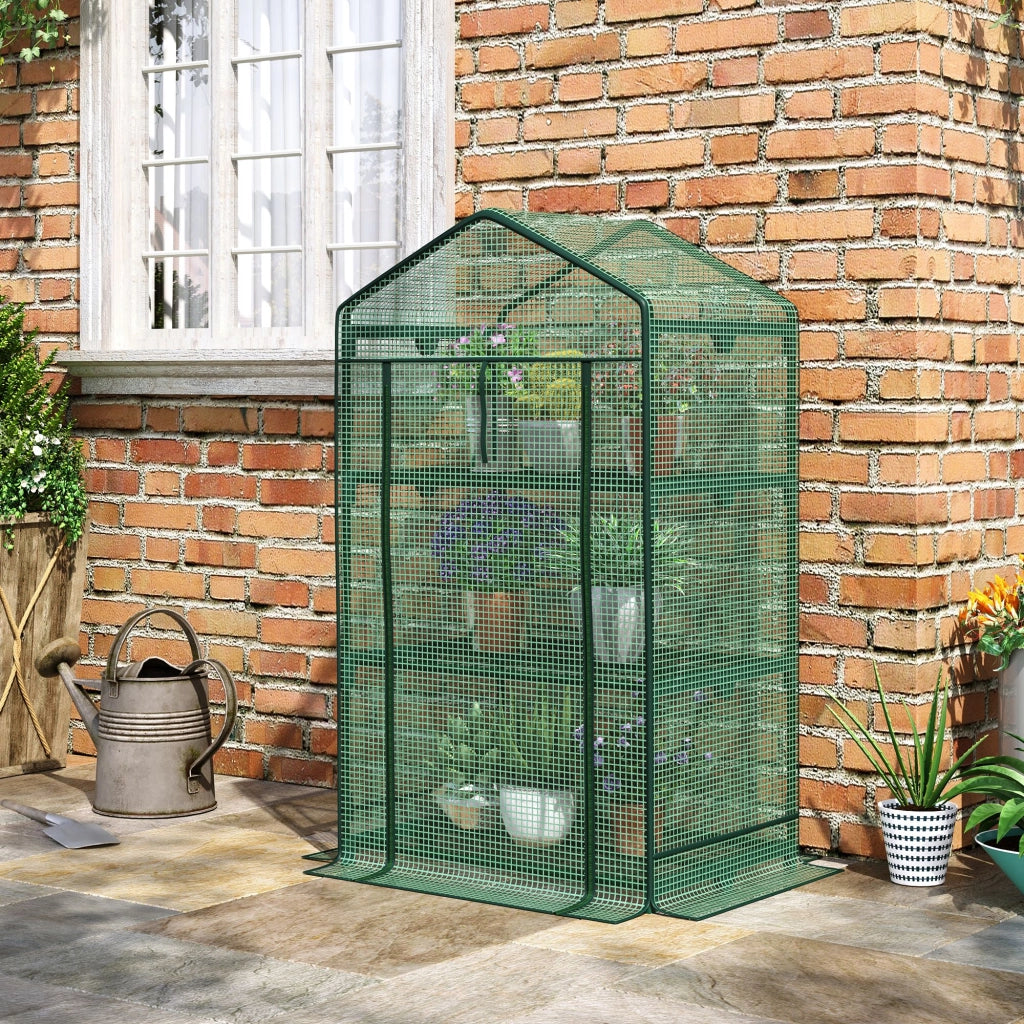 Mini serra da coltivazione con copertura in plastica e 3 ripiani ¨C zephmum ¨C 3 piani
