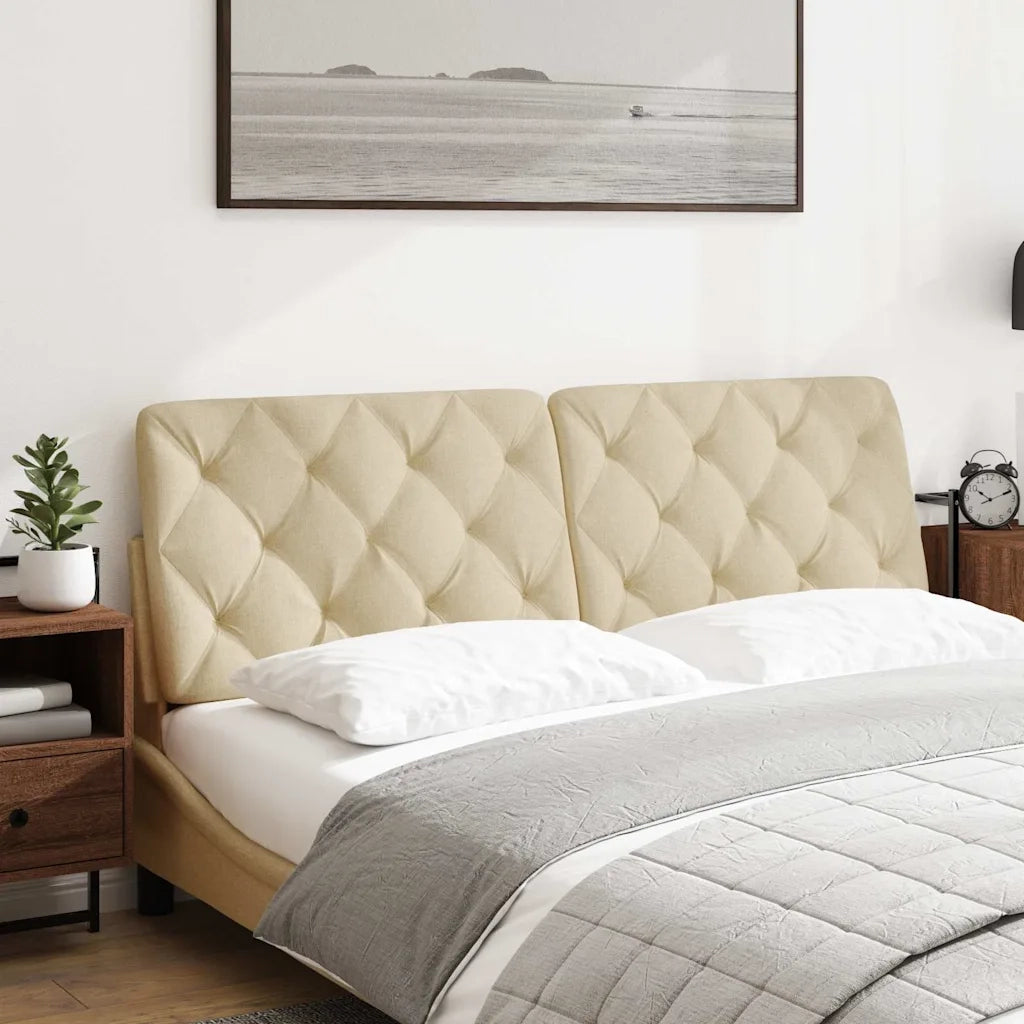 Cuscino Testiera Crema 160 cm in Tessuto 4019231