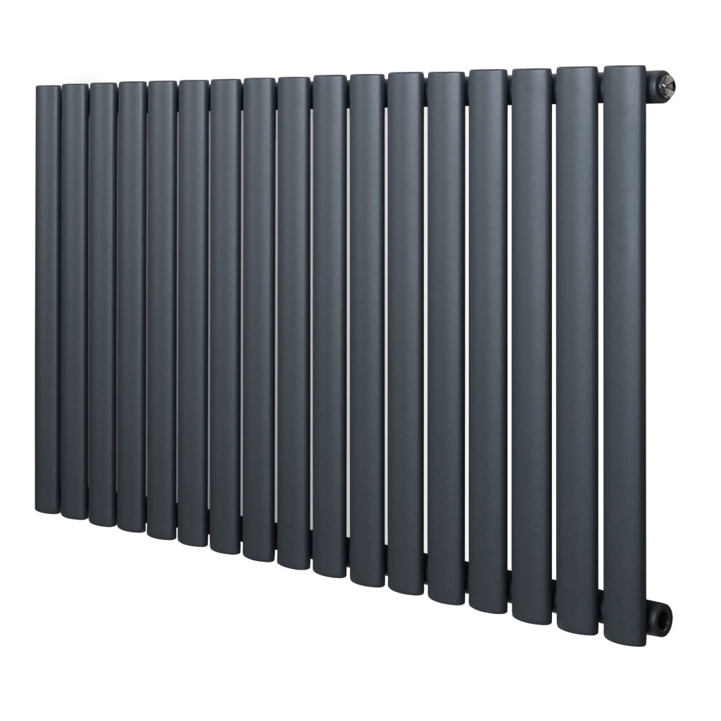Radiatore Orizzontale Design Ovale Colonna Singola Antracite 600x1020 mm