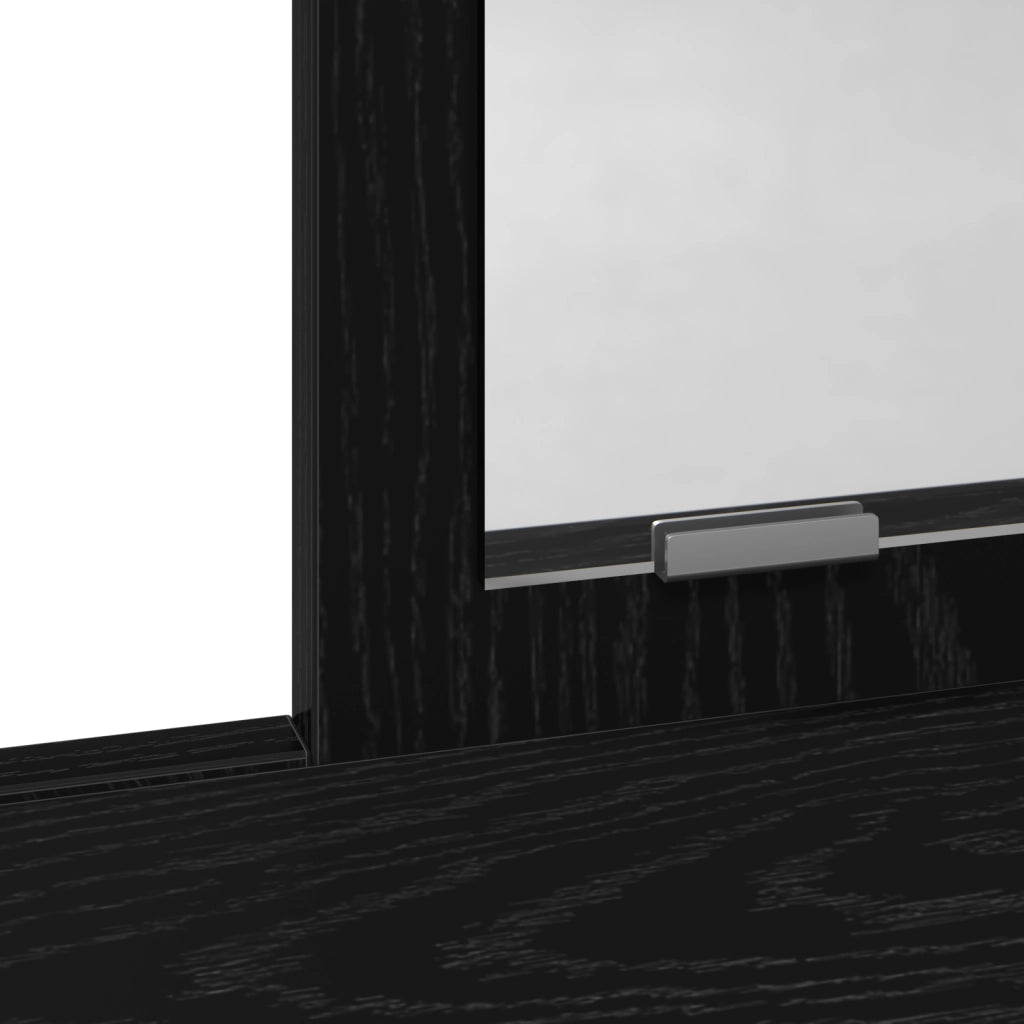 Toeletta  con cassetti Nero Rovere 100x41x140 cm