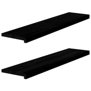 Gradini 2 pz | Tappetini per scale autoadesivi Marrone Scuro 110x25x2 cm Legno Massello Rovere
