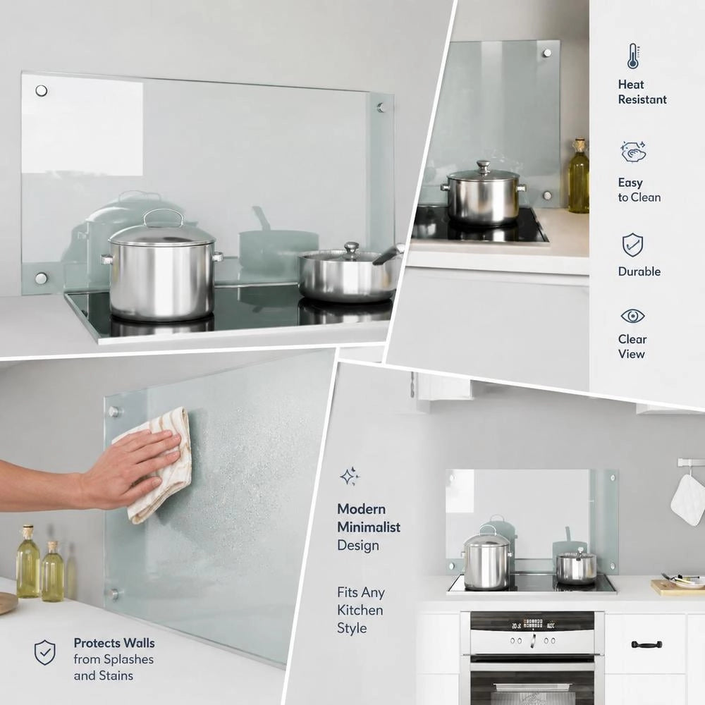 Kitchen Backsplash, Transparent, 90x40 Cm, Tempered Glass