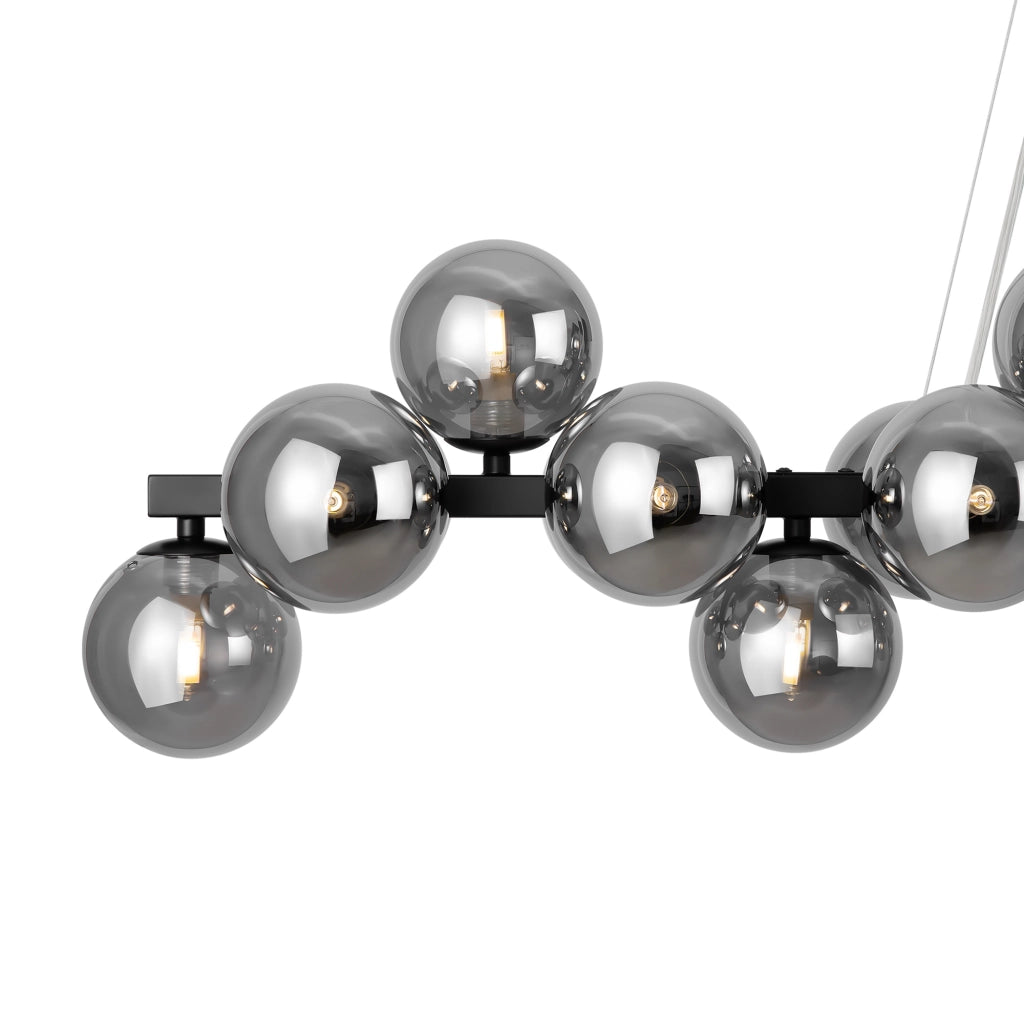 Maytoni Lampadario moderno Dallas 25 luci G9 nero metallo vetro diffusori