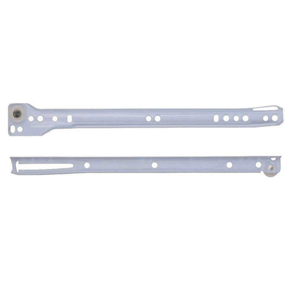 Trade Shop - Guide Per Cassetti 2pz Scorrevoli A Rullo Binario Bianche A Estrazione Acciaio -    -30 Cm   -