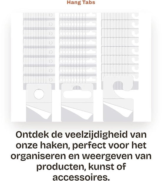 Hangtabs 600 pezzi - Autoadesivi - Ronde/Gat/Sleufgat - PVC - Transparente - Opzioni di fissaggio multiple - Hanger per fissaggio