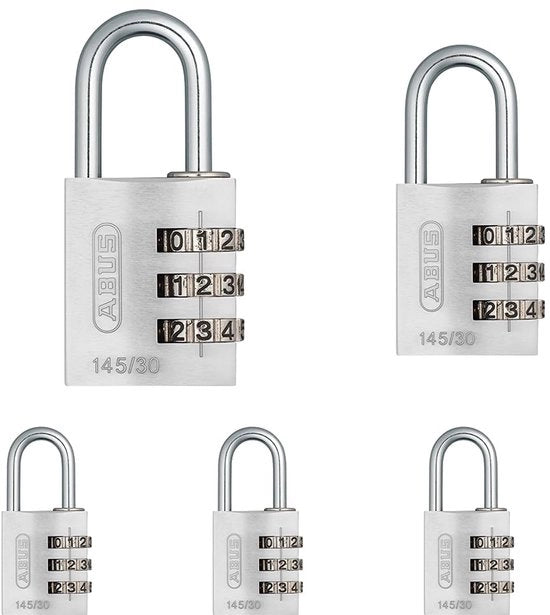 Cassafissa 145/30 Argento - Cassafissa, chiusura e altro - Cassafissa in alluminio - Cassafissa con numerazione personalizzabile - Livello di sicurezza ABUS 3 (lotto da 5)